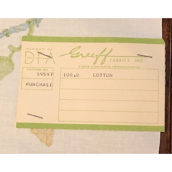 Vintage Fabric Swatch Greeff Chinese Hydrangea England NEW Old Stock 1976 - Picture 9 of 9